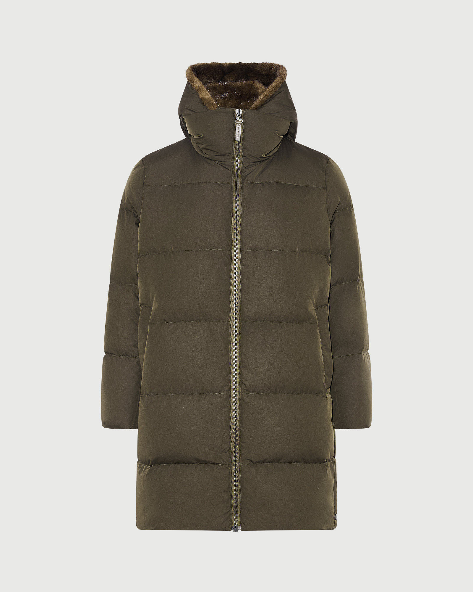 Long down jacket in water-repellent technical fabric with mink fur bib panel - Yves Salomon - New Fall Winter Collection