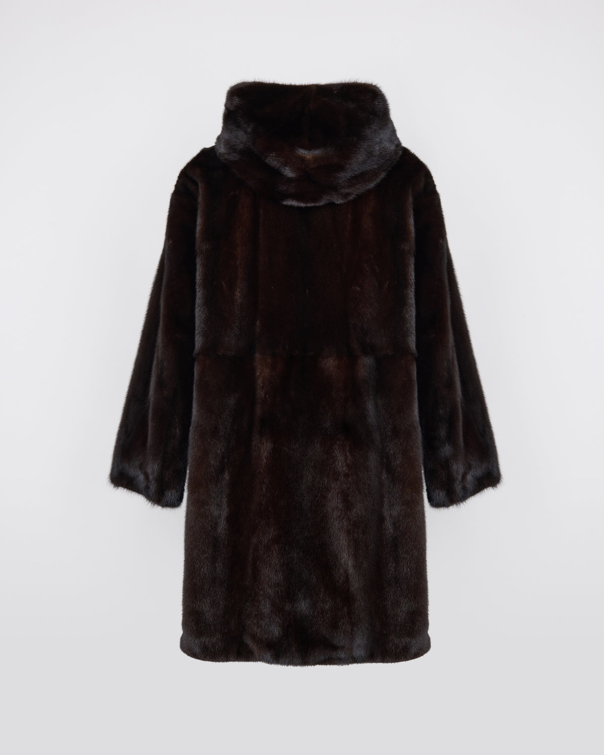 Long smooth hooded down jacket in reversible water-repellent technical fabric and mink fur - Yves Salomon - New Fall/Winter Collection