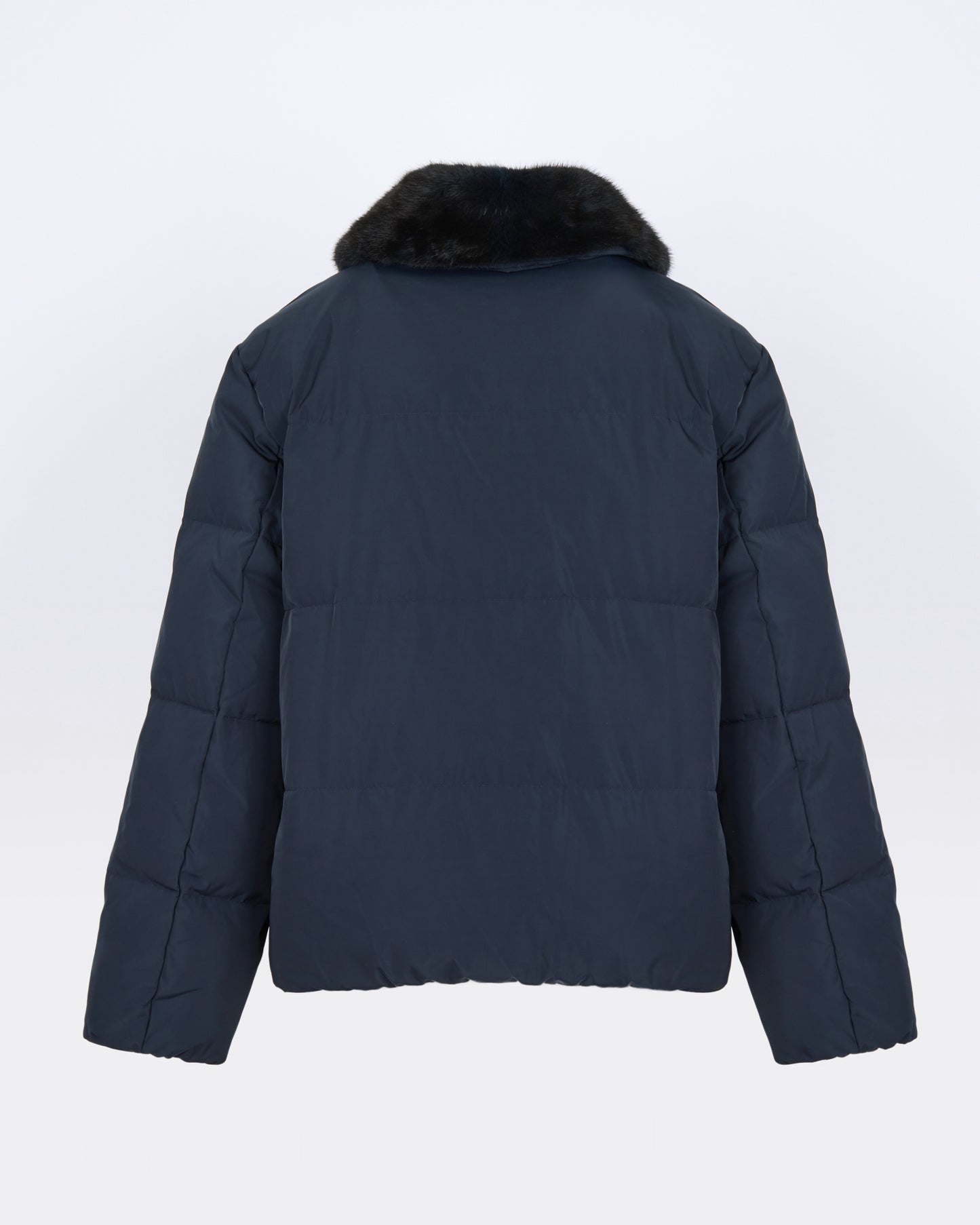 Short down jacket in waterproof technical fabric with mink fur trim - Yves Salomon - New Fall/Winter Collection