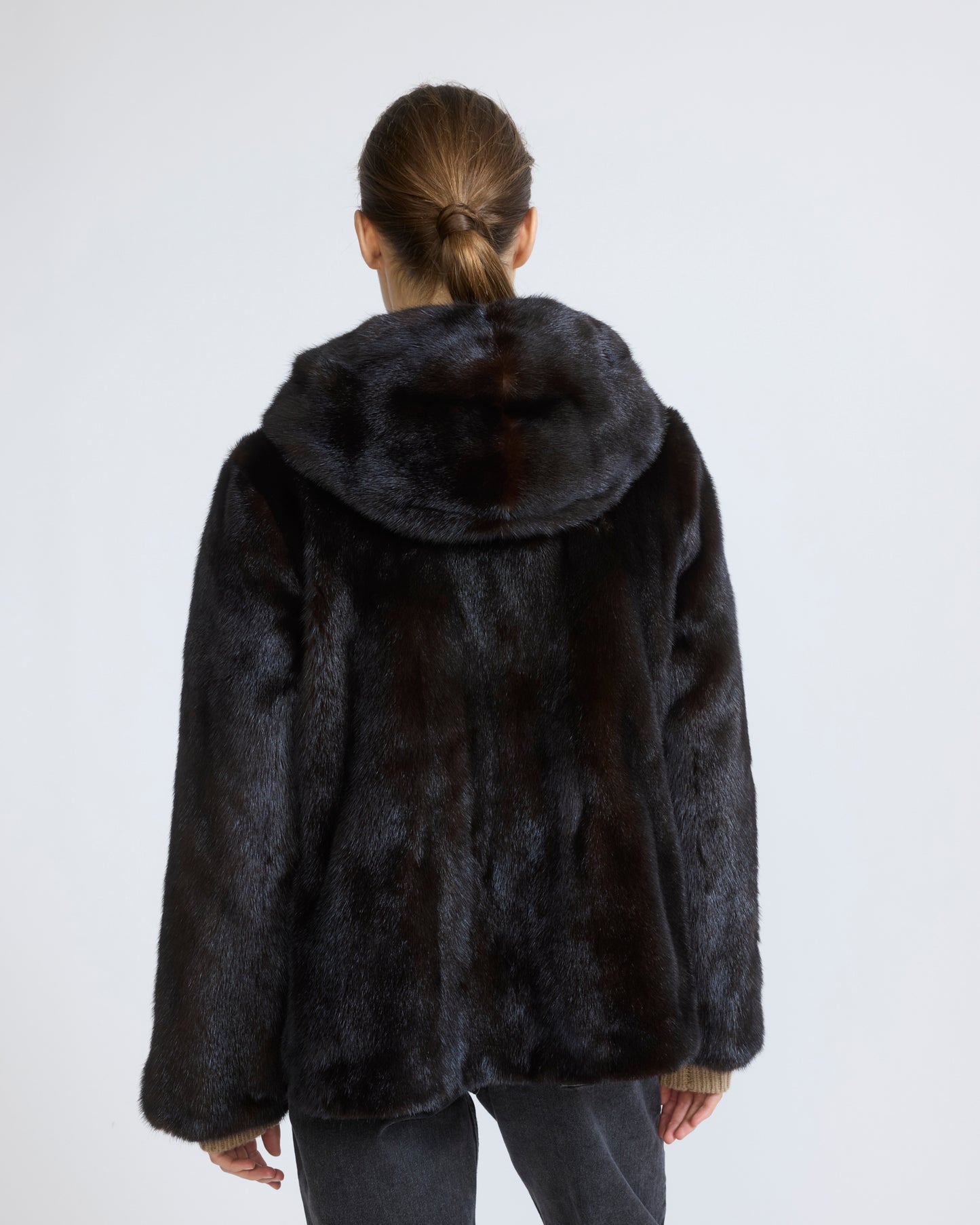 Reversible water-repellent technical fabric hooded jacket with mink fur - Yves Salomon - New Fall/Winter Collection