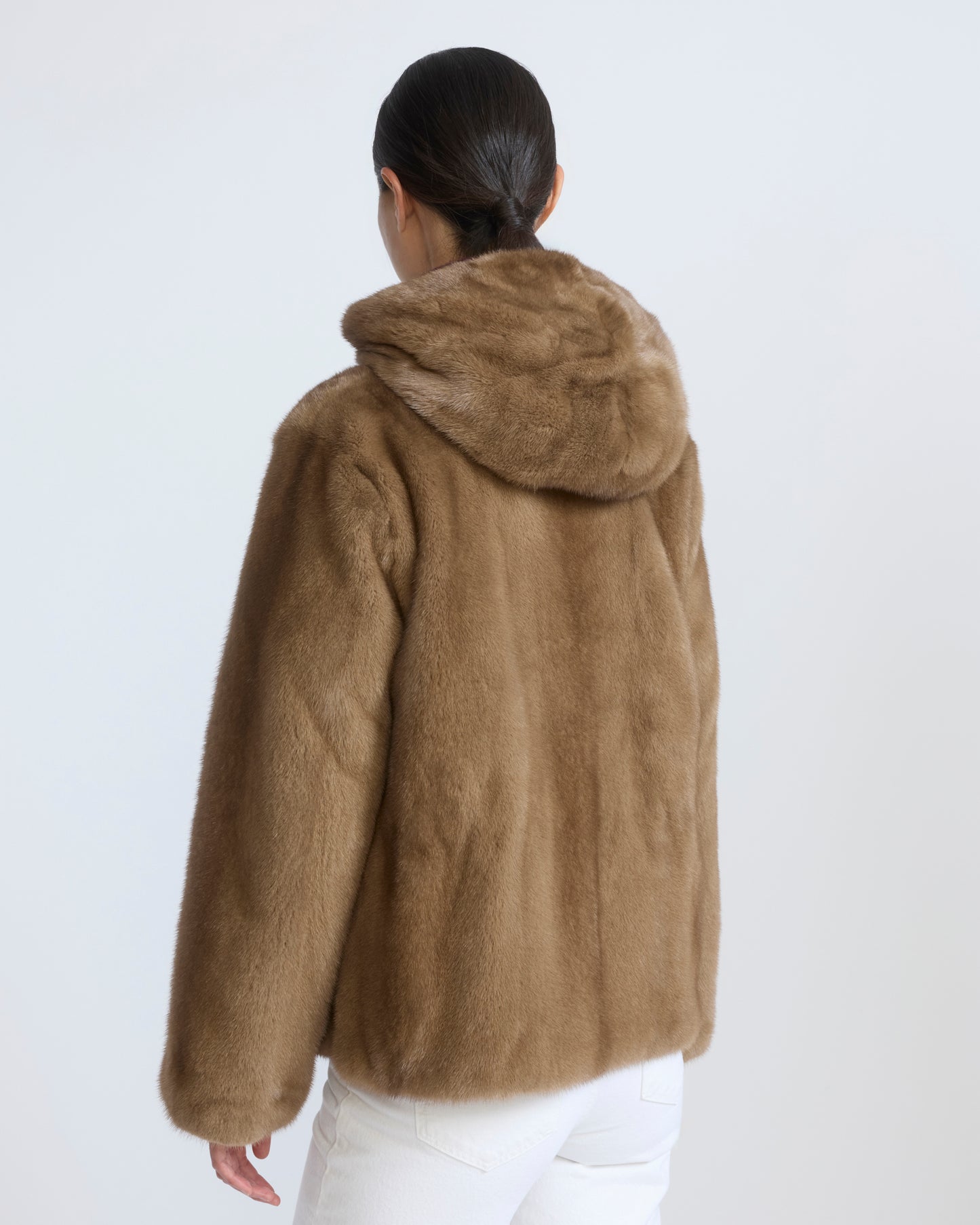 Reversible water-repellent technical fabric hooded jacket with mink fur - Yves Salomon - New Fall/Winter Collection