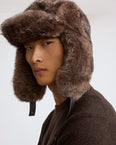 Toscana lambskin fur-effect shearling trapper hat