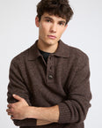 Heavy 100% cashmere knit polo sweater