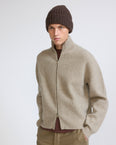 Wool and cashmere knit zip sweater