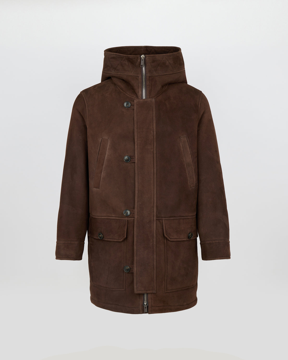 Suede lambskin shearling parka with curly wool - Yves Salomon - New Fall/Winter Collection