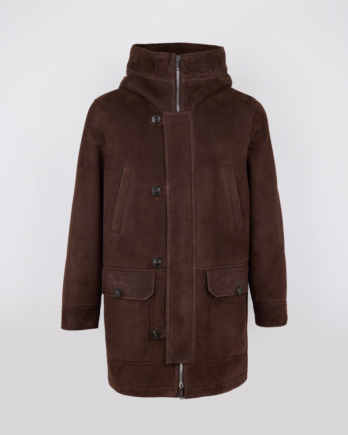 Suede lambskin shearling parka with curly wool - Yves Salomon - New Fall/Winter Collection