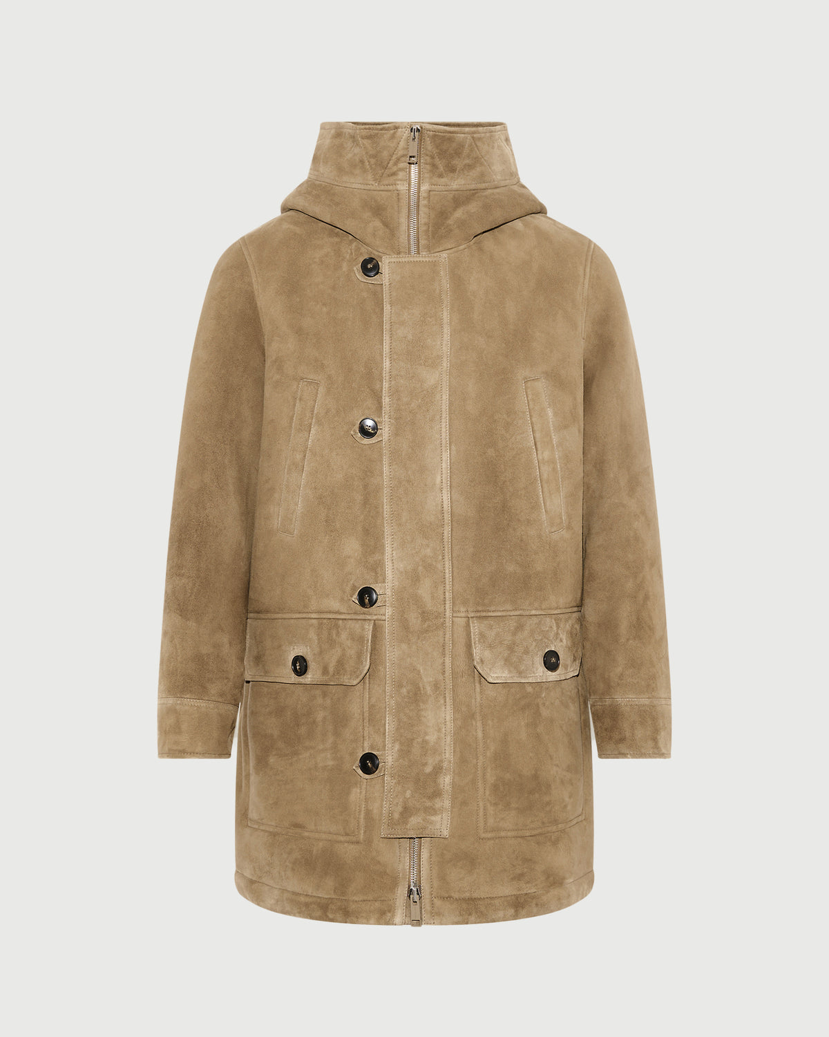 Suede lambskin shearling parka with curly wool - Yves Salomon - New Fall/Winter Collection