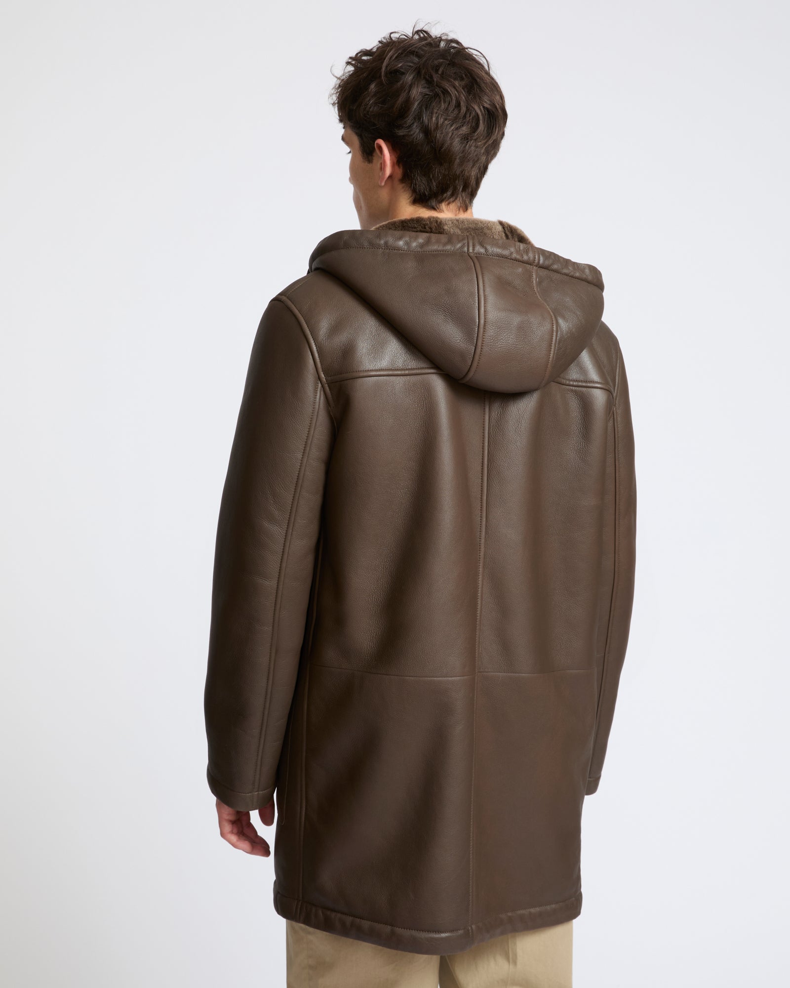 Silky straight lambskin wool shearling hooded coat - Yves Salomon - New Fall Winter Collection