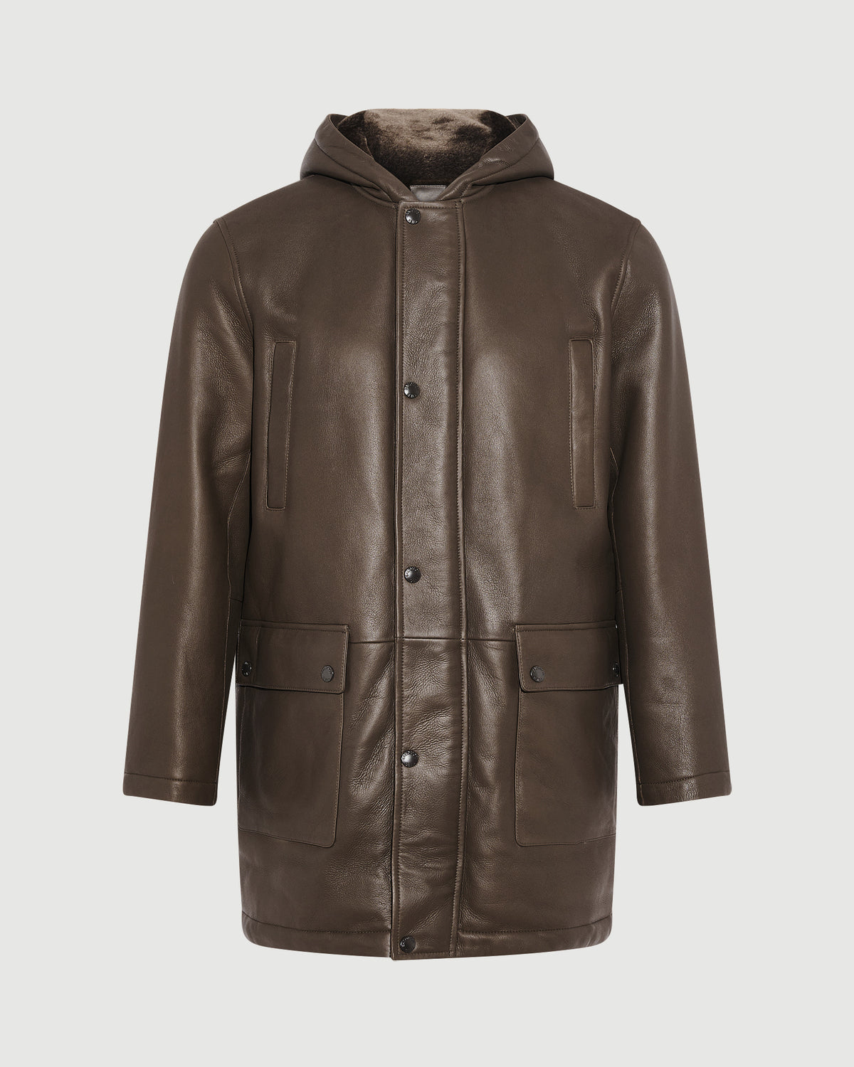 Silky straight lambskin wool shearling hooded coat - Yves Salomon - New Fall/Winter Collection