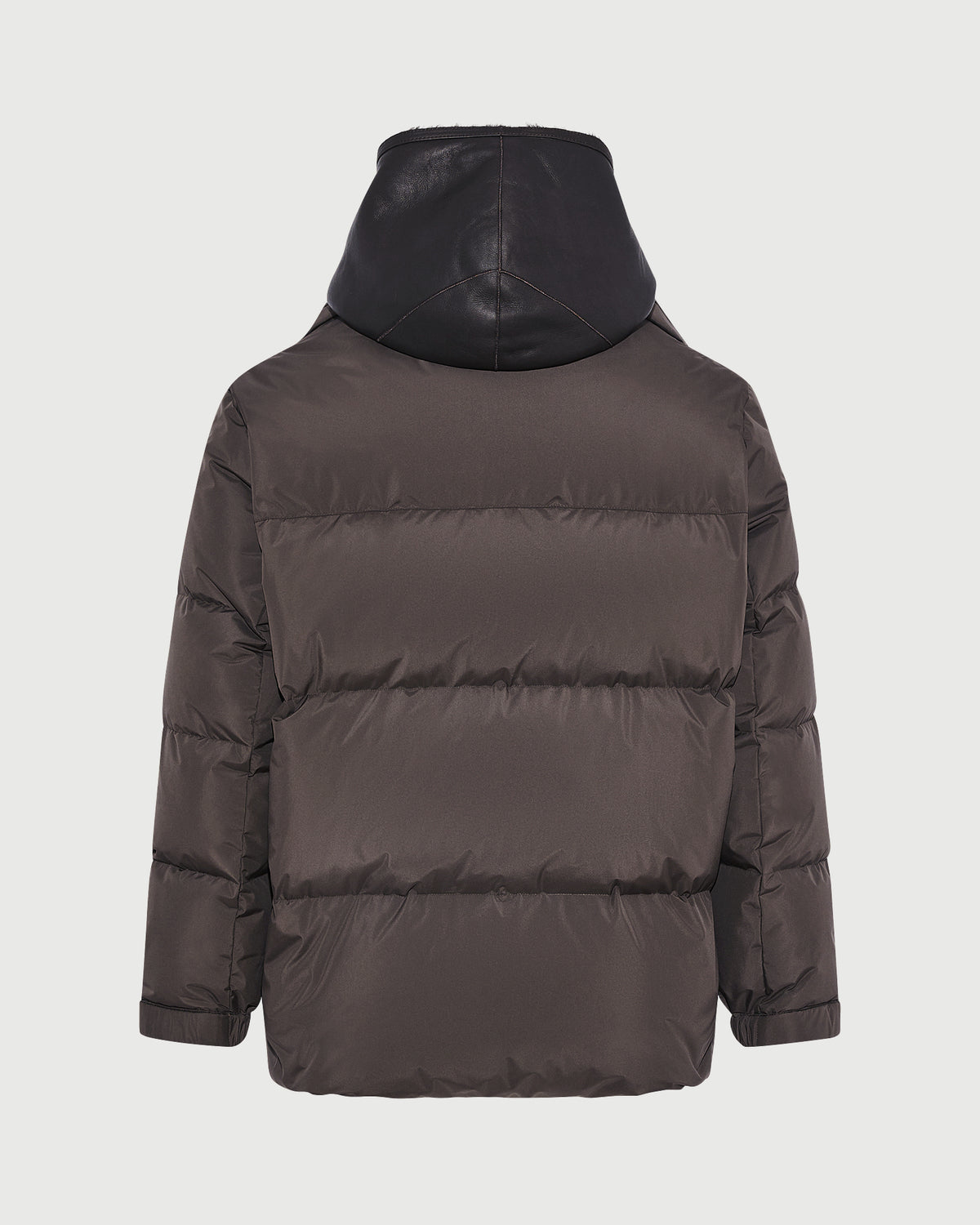 Down jacket in technical fabric with lambskin shearling bib panel - Yves Salomon - New Fall/Winter Collection