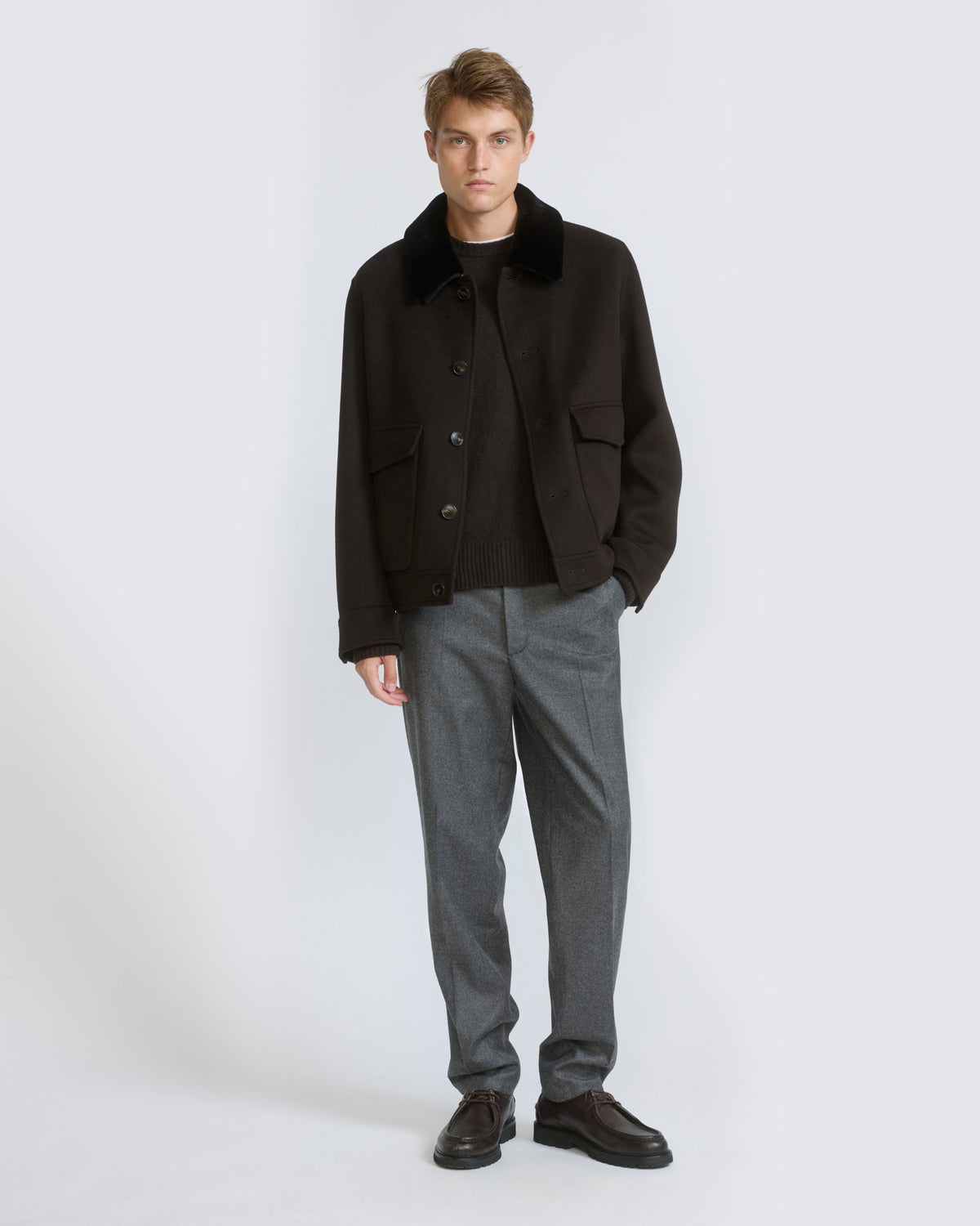 Double-sided cashmere jacket with shaved mink fur trim - Yves Salomon - New Fall/Winter Collection