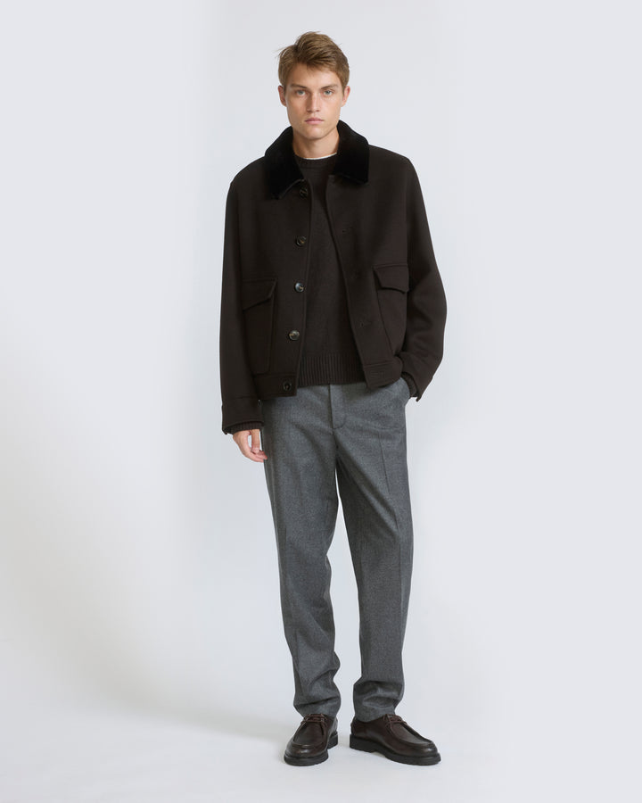 Double-sided cashmere jacket with shaved mink fur trim - Yves Salomon - New Fall/Winter Collection
