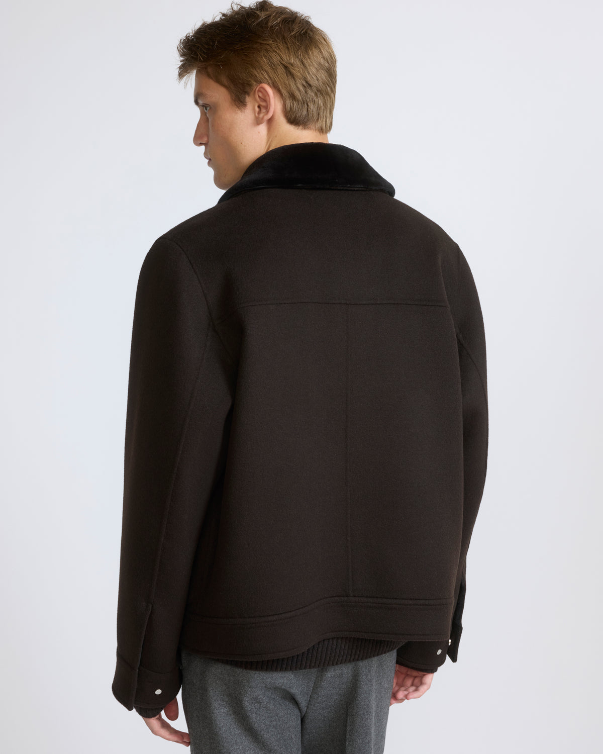 Double-sided cashmere jacket with shaved mink fur trim - Yves Salomon - New Fall/Winter Collection
