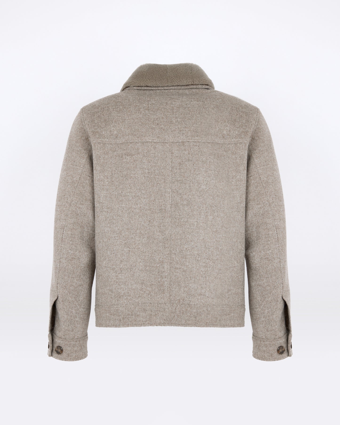 Chevron wool jacket with lambskin shearling trim - Yves Salomon - New Fall/Winter Collection