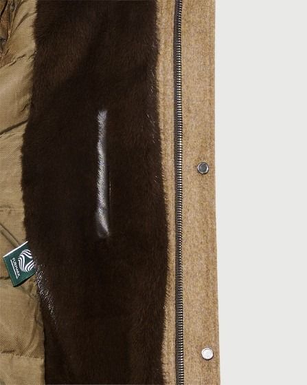 Short parka in Loro Piana waterproof fabric with mink fur trim - Yves Salomon - New Fall Winter Collection
