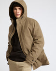 Short parka in waterproof fabric with mink fur trim