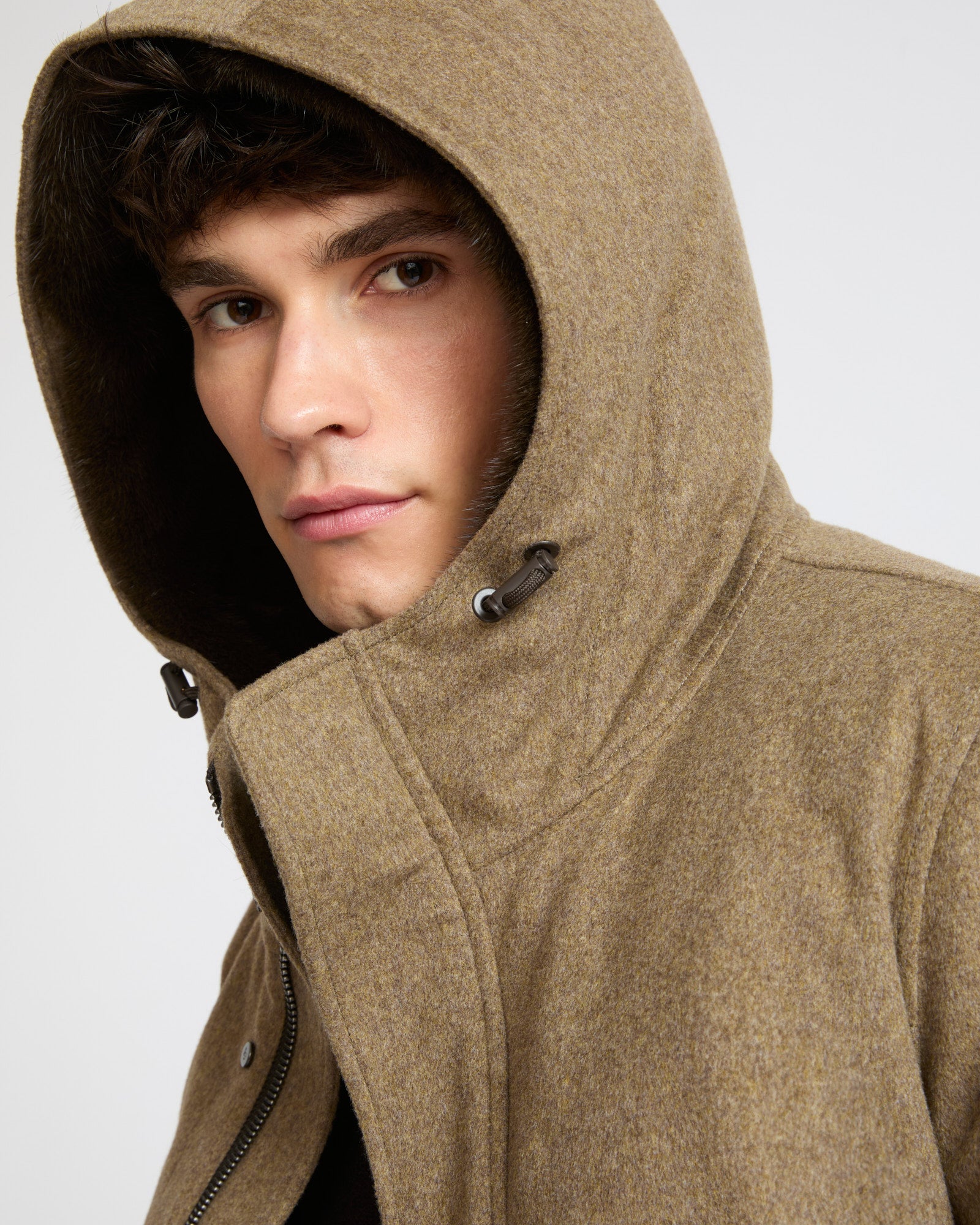Short parka in Loro Piana waterproof fabric with mink fur trim - Yves Salomon - New Fall Winter Collection