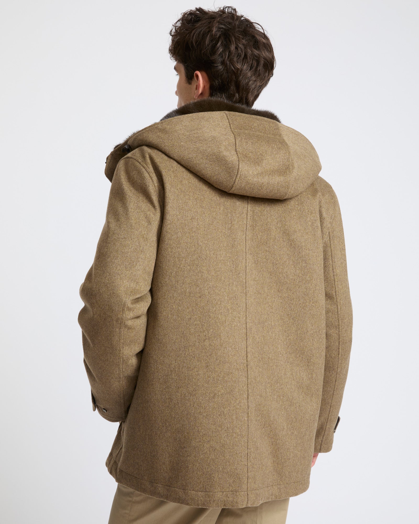 Short parka in Loro Piana waterproof fabric with mink fur trim - Yves Salomon - New Fall Winter Collection