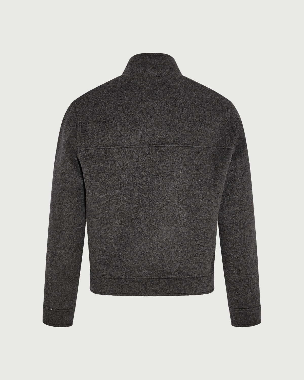 Double-sided cashmere jacket with plucked mink fur trim