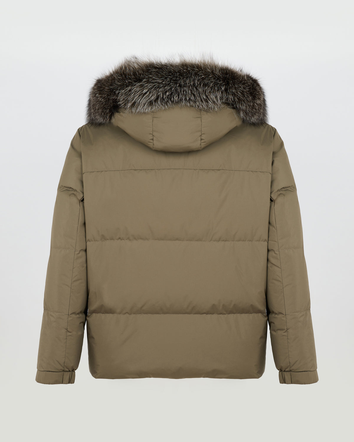 Short down jacket in technical fabric with fox fur trim - Yves Salomon - New Fall/Winter Collection
