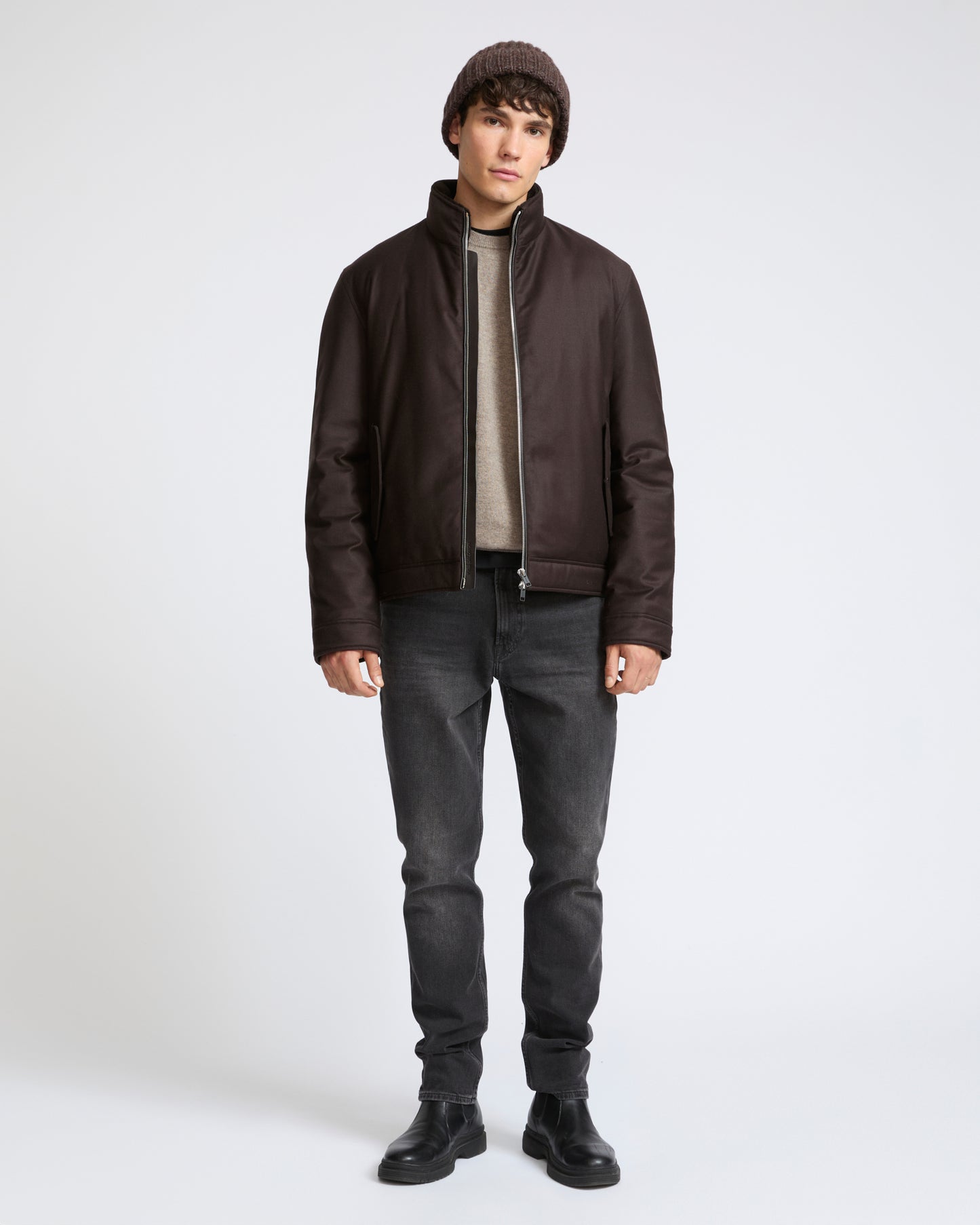 Down jacket in Loro Piana waterproof fabric with plucked mink fur trim - Yves Salomon - New Fall Winter Collection