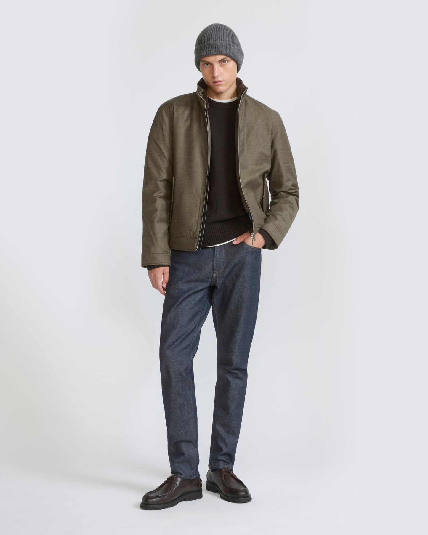 Down jacket in Loro Piana waterproof fabric with plucked mink fur trim - Yves Salomon - New Fall/Winter Collection