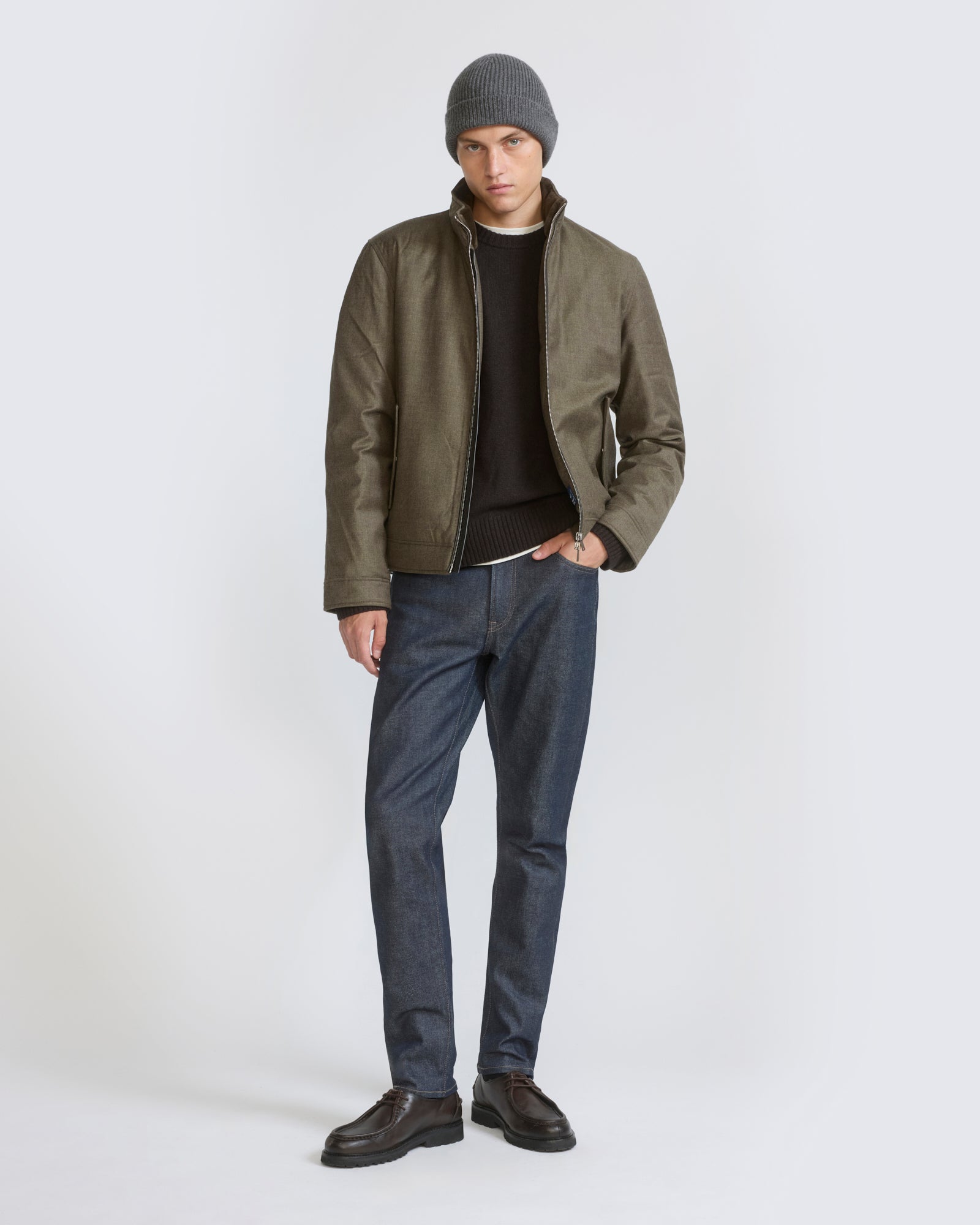 Down jacket in Loro Piana waterproof fabric with plucked mink fur trim - Yves Salomon - New Fall/Winter Collection