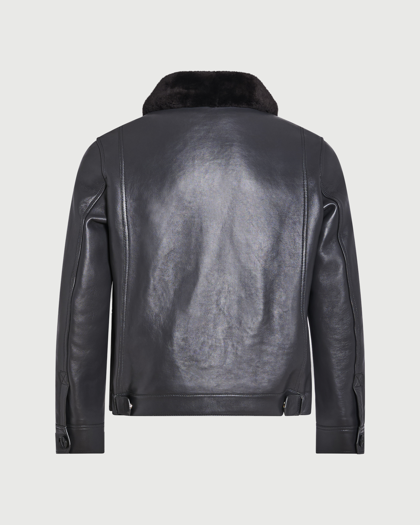 Lambskin leather jacket with pressed Merino shearling - Yves Salomon - New Fall Winter Collection