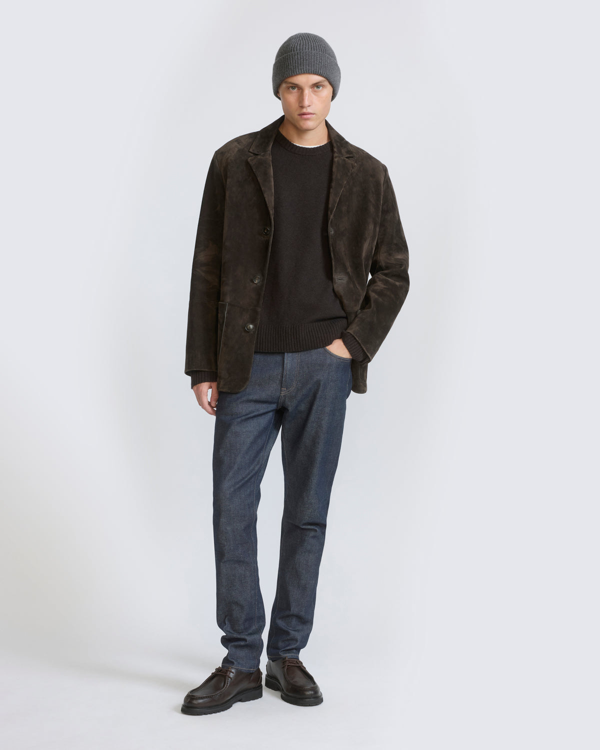 Suede calfskin leather blazer - Yves Salomon - New Fall/Winter Collection
