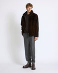 Reversible long-haired mink fur and technical fabric jacket