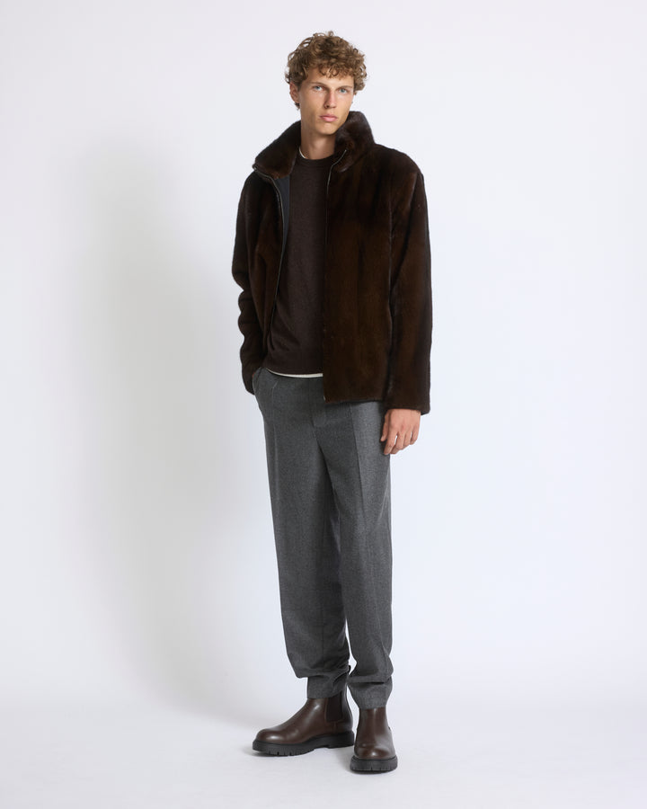 Reversible long-haired mink fur and technical fabric jacket - Yves Salomon - New Fall/Winter Collection