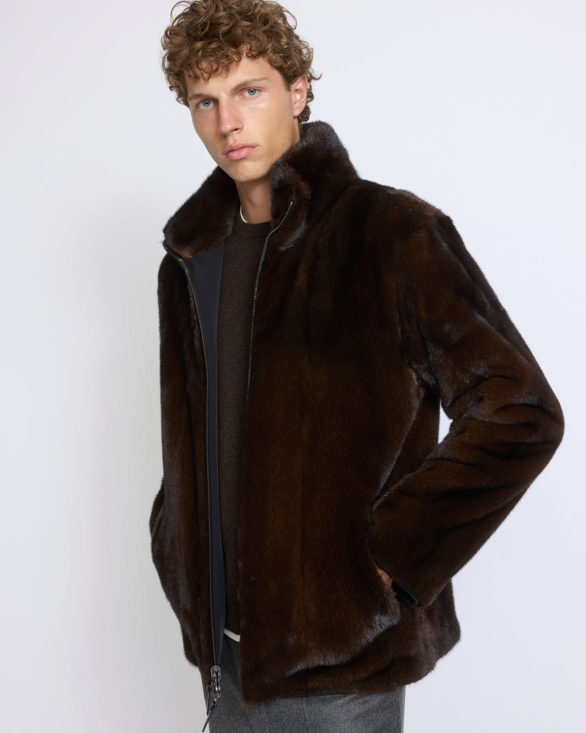 Reversible long-haired mink fur and technical fabric jacket - Yves Salomon - New Fall/Winter Collection