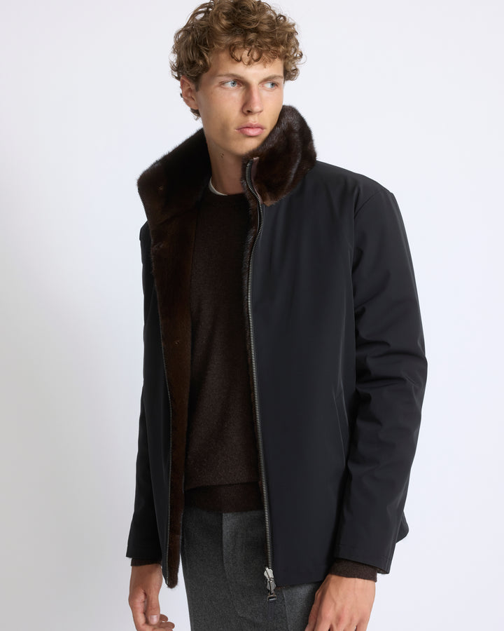 Reversible long-haired mink fur and technical fabric jacket - Yves Salomon - New Fall/Winter Collection