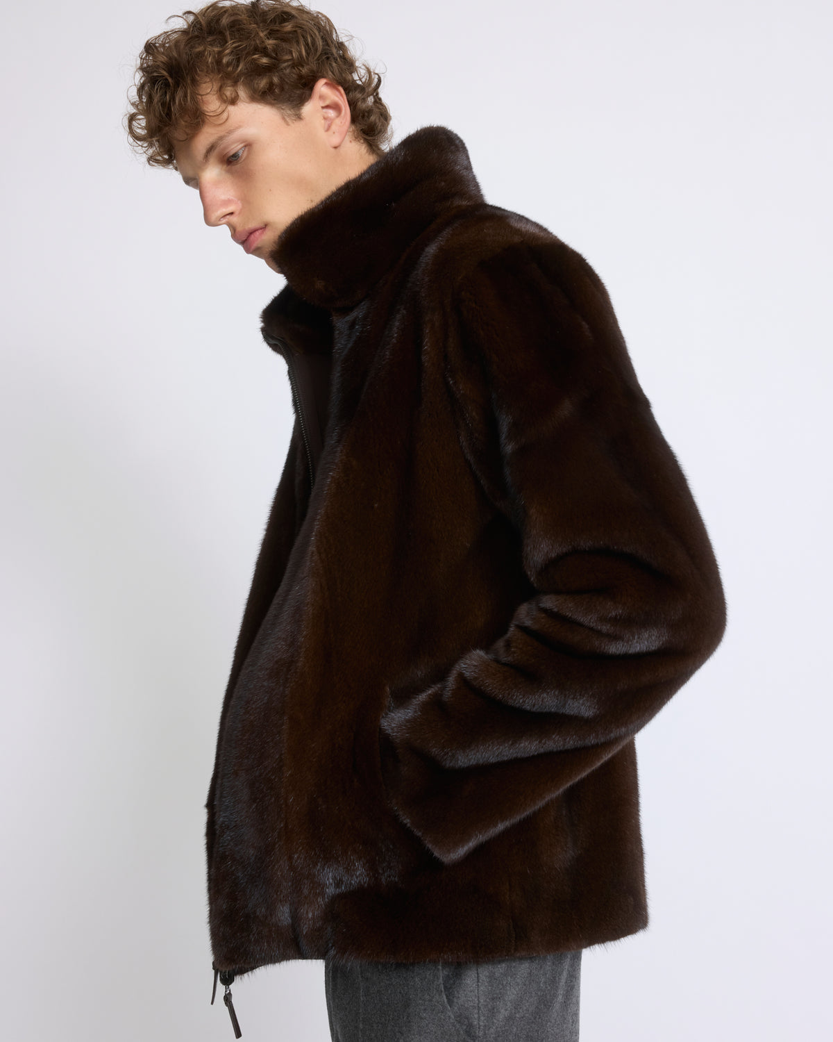 Reversible long-haired mink fur and technical fabric jacket - Yves Salomon - New Fall/Winter Collection