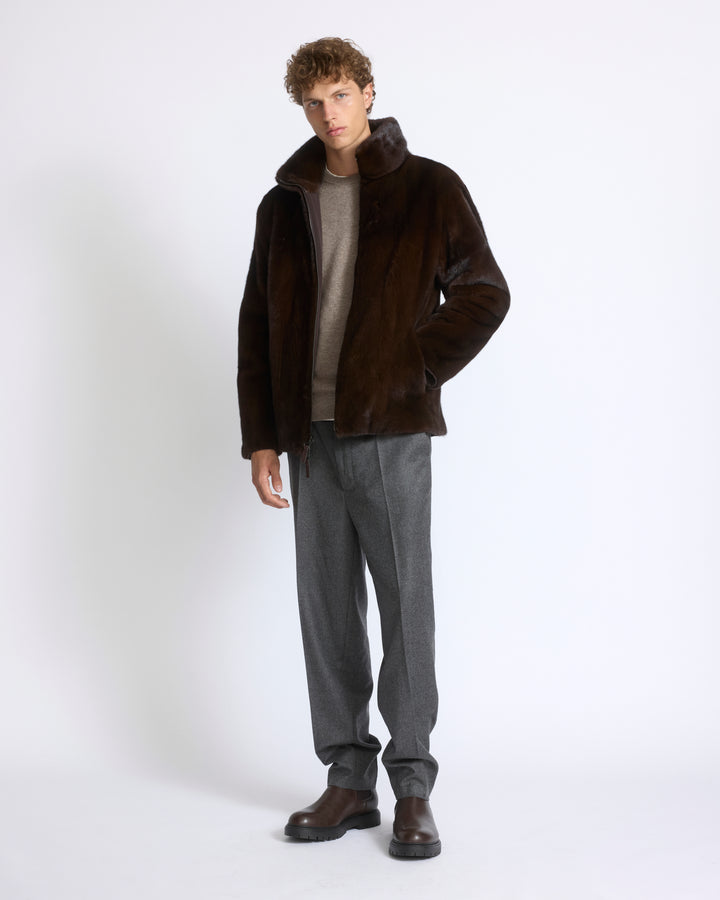 Reversible long-haired mink fur and technical fabric jacket - Yves Salomon - New Fall/Winter Collection