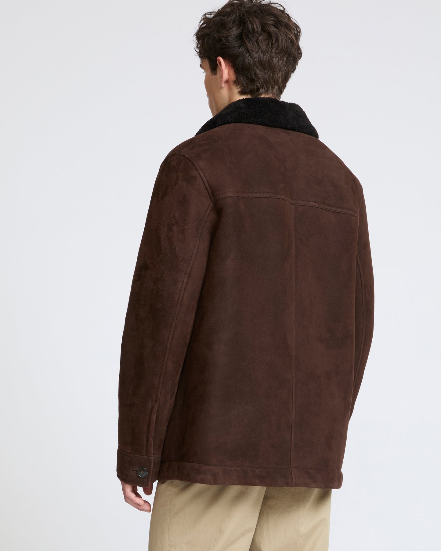 Suede lambskin shearling jacket with curly wool - Yves Salomon - New Fall Winter Collection