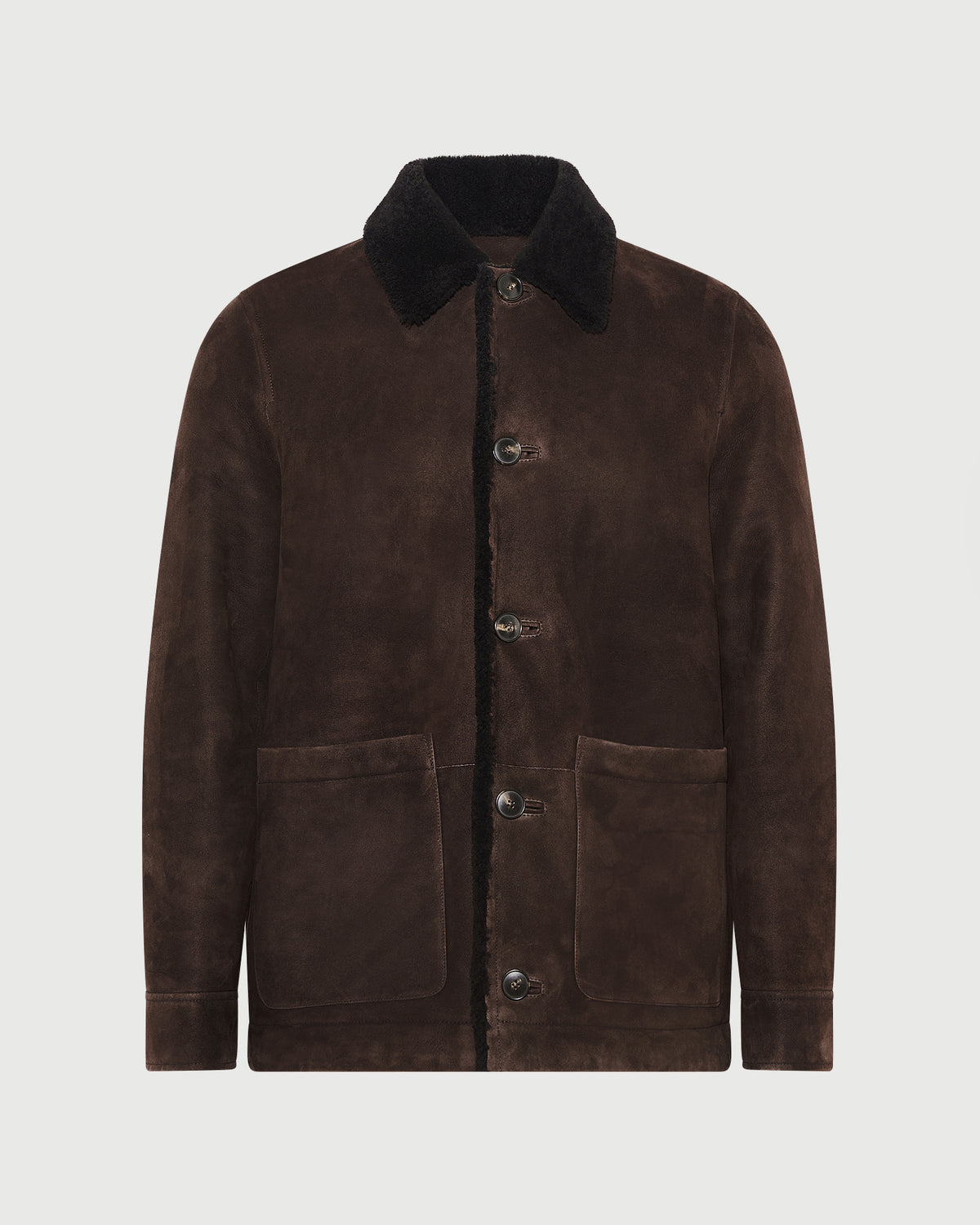 Suede lambskin shearling jacket with curly wool - Yves Salomon - New Fall/Winter Collection