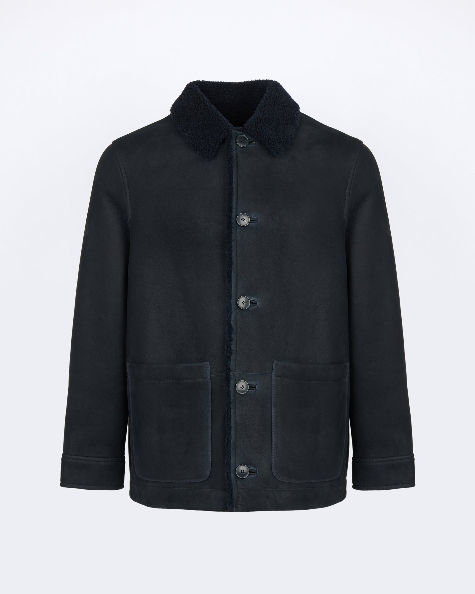 Suede lambskin shearling jacket with curly wool - Yves Salomon - New Fall/Winter Collection