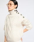 Wool-cashmere cable-knit sweater
