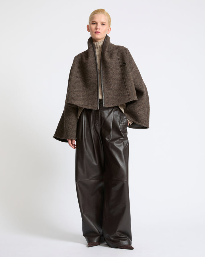 Herringbone double-sided wool cape - Yves Salomon - New Fall Winter Collection