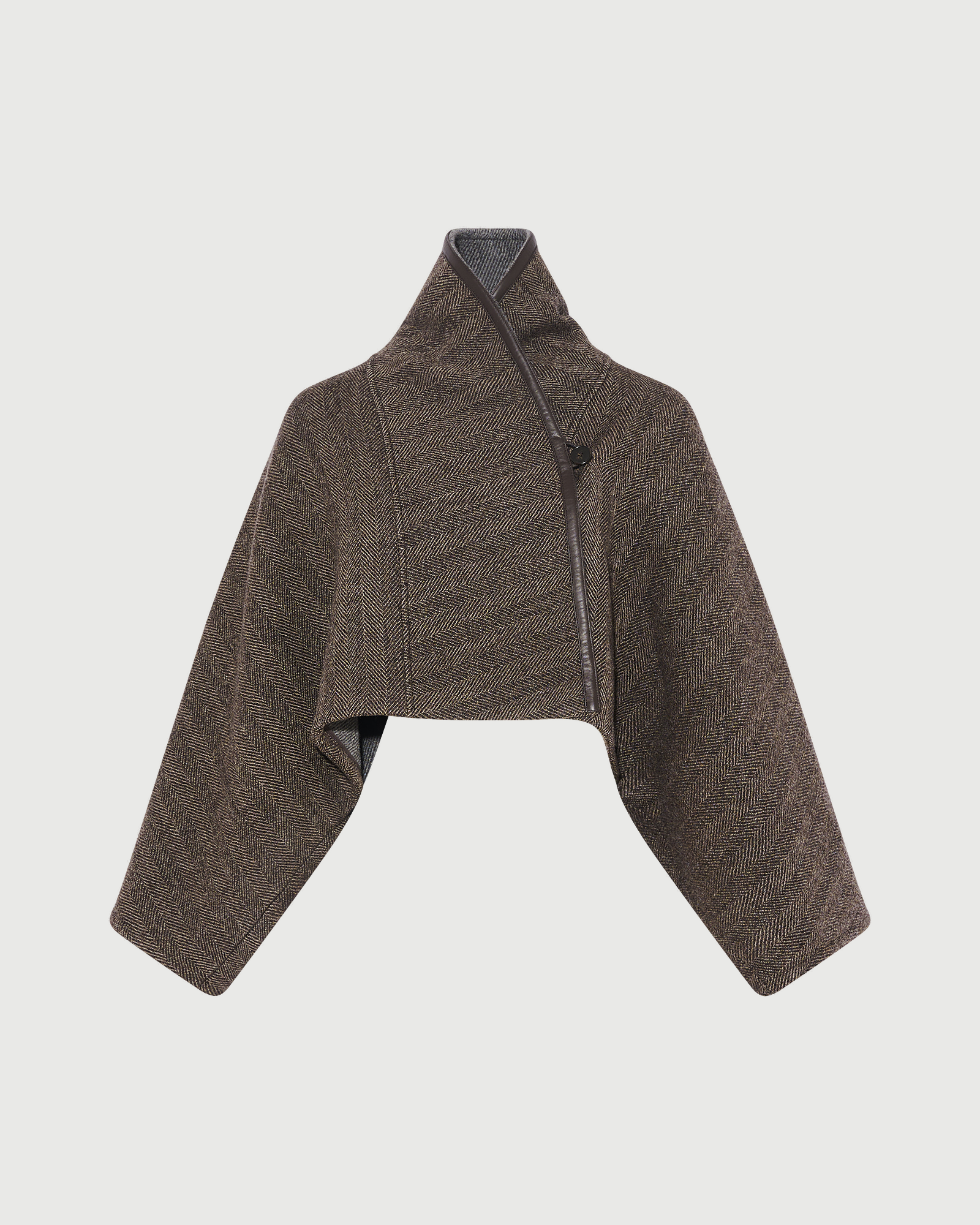Herringbone double-sided wool cape - Yves Salomon - New Fall Winter Collection