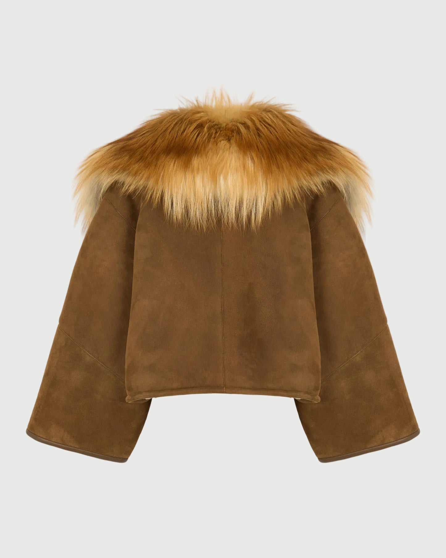 Lambskin shearling cape with fox fur collar - Yves Salomon - New Fall/Winter Collection