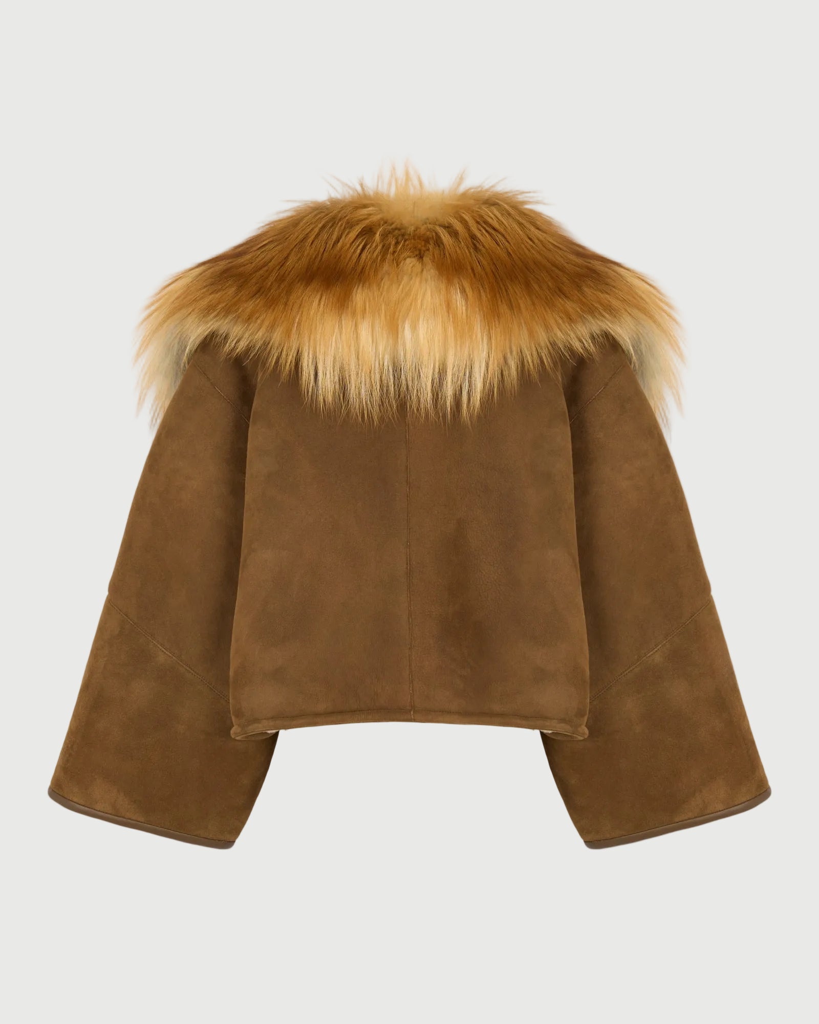 Lambskin shearling cape with fox fur collar - Yves Salomon - New Fall/Winter Collection