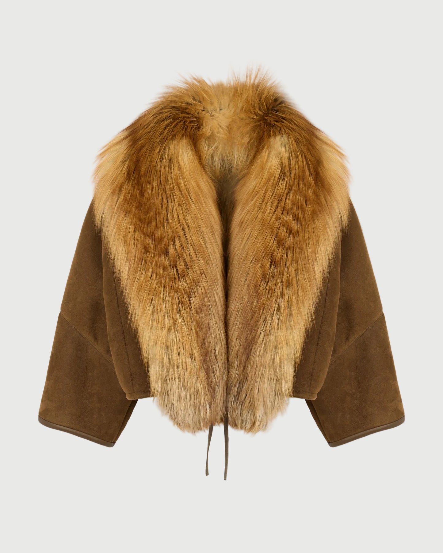 Lambskin shearling cape with fox fur collar - Yves Salomon - New Fall/Winter Collection