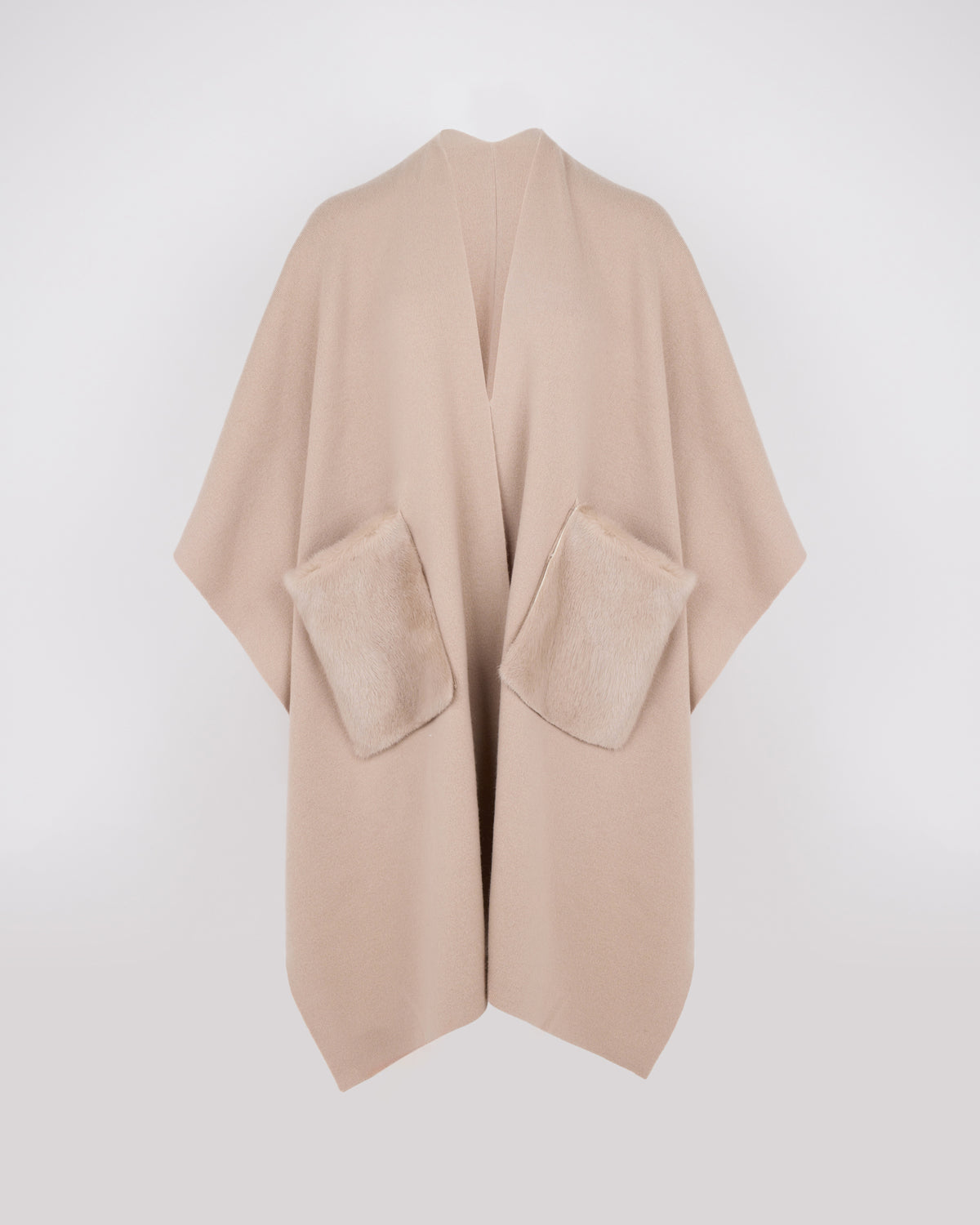 Merino knit poncho with mink fur - Yves Salomon - New Fall/Winter Collection