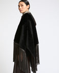 Fringed lambskin shearling cape