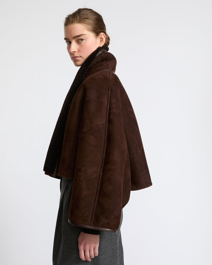 Short lambskin shearling cape - Yves Salomon - New Fall Winter Collection