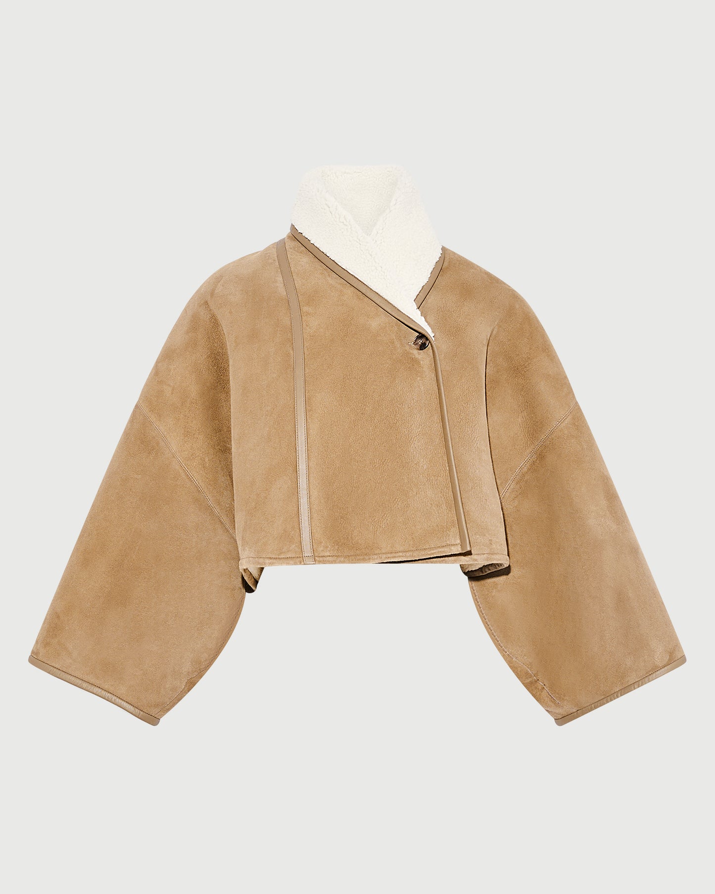 Short lambskin shearling cape
