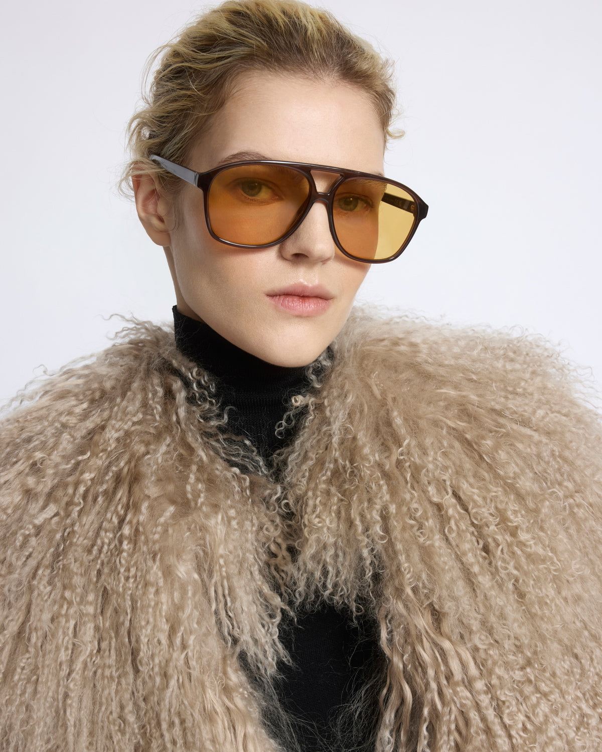 Merino knit gilet with curly long-haired lambskin - Yves Salomon - New Fall/Winter Collection