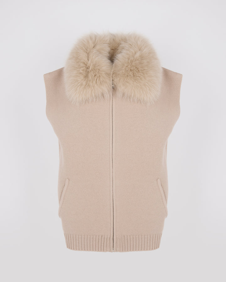 Merino knit and fox fur jacket - Yves Salomon - New Fall/Winter Collection